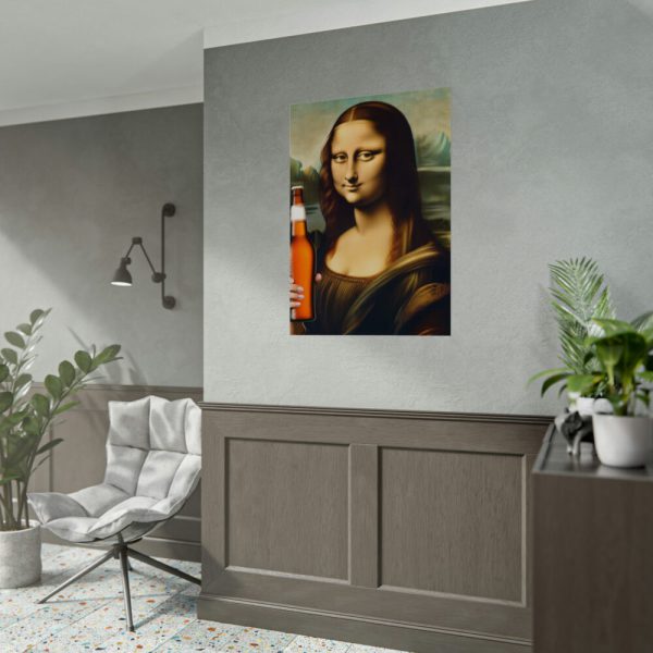 92410-249.jpg Mona Lisa Holding Beer Poster