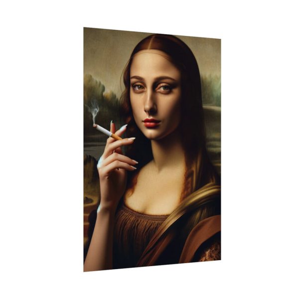 92410-267.jpg Young Girl like Mona Lisa Casually Smoking Cigarette Poster