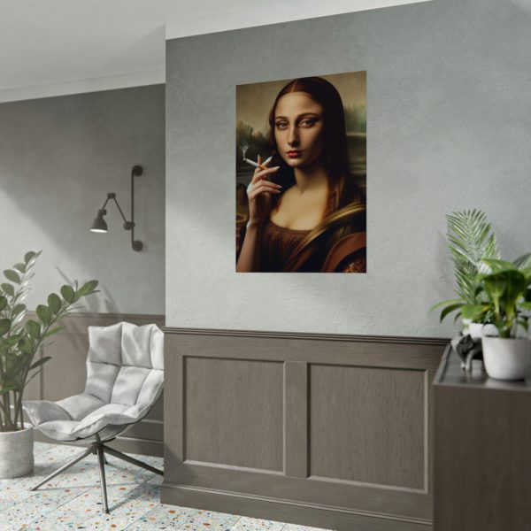92410-269.jpg Young Girl like Mona Lisa Casually Smoking Cigarette Poster