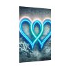Two Interlocking Neon Hearts in a Graffiti Style Poster
