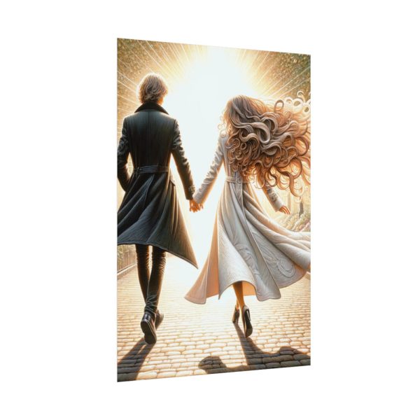 Couple Holding Hands on a Sunny Day Poster