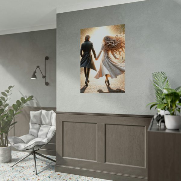 Couple Holding Hands on a Sunny Day Poster