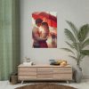 92410-352.jpg Couple Embracing Under Red Umbrella Poster