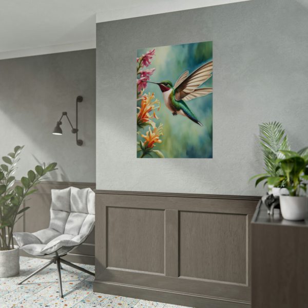 92410-368.jpg Hummingbird Flower Art Poster