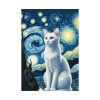 92410-439.jpg White Cat Sitting and Looking Forward Poster