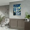 92410-443.jpg White Cat Sitting and Looking Forward Poster