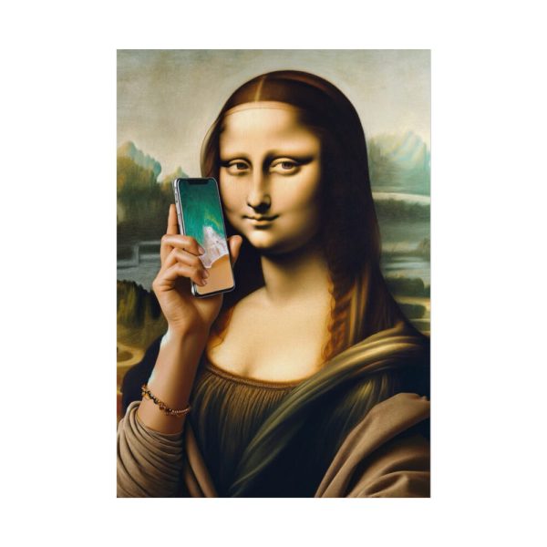 92410-449.jpg Mona Lisa Talking on a Smartphone Poster
