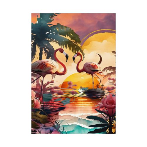 92410-504.jpg Two Tropical Flamingos Poster