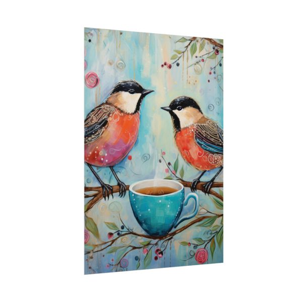 Coffee Tea Birds Poster