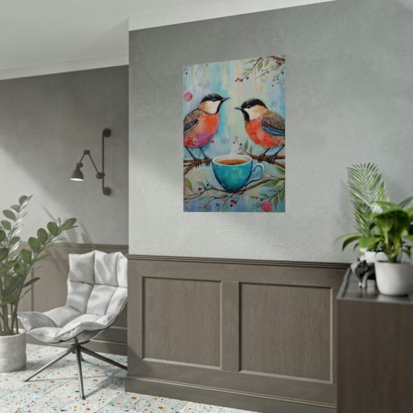 Coffee Tea Birds Poster