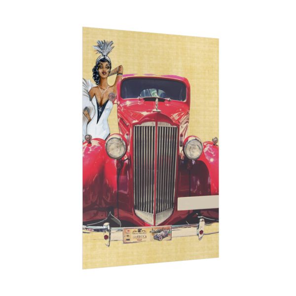 92411-122.jpg Car And Woman Vintage Poster