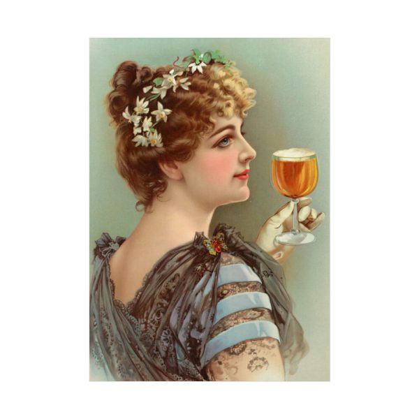 92411-130.jpg Vintage Beer Woman Poster