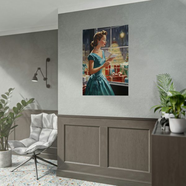 92411-174.jpg Retro 1950s Lady Christmas Poster