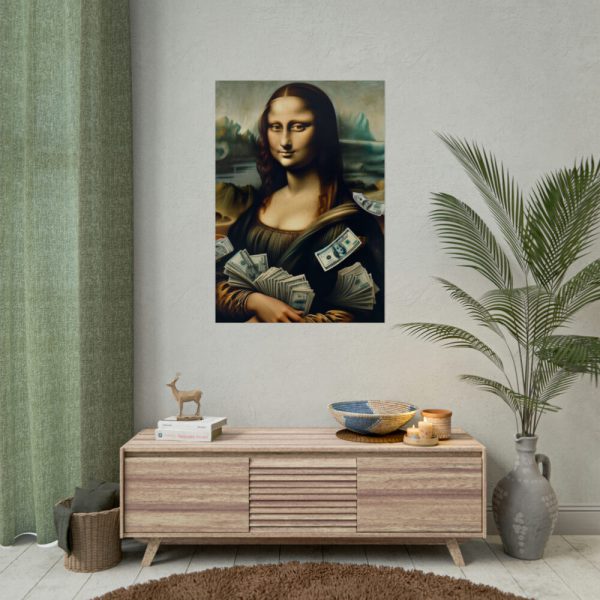 92411-238.jpg Mona Lisa With Cash Poster
