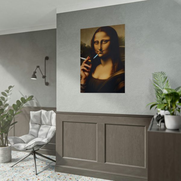 92411-254.jpg Mona Lisa Casually Smoking Cigarette Poster