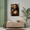 92411-268.jpg Young Girl like Mona Lisa Casually Smoking Cigarette Poster