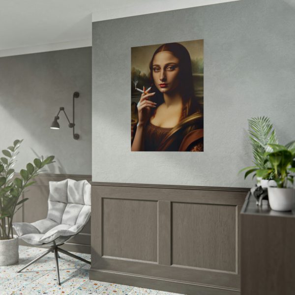 92411-269.jpg Young Girl like Mona Lisa Casually Smoking Cigarette Poster