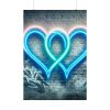 Two Interlocking Neon Hearts in a Graffiti Style Poster