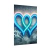Two Interlocking Neon Hearts in a Graffiti Style Poster