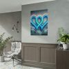 Two Interlocking Neon Hearts in a Graffiti Style Poster