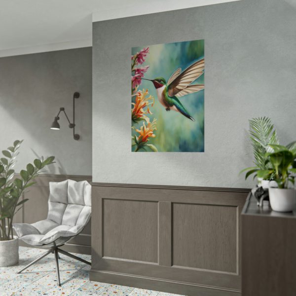 92411-369.jpg Hummingbird Flower Art Poster