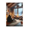 Couple in a Romantic Winter Cabin Poster