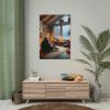 Couple in a Romantic Winter Cabin Poster