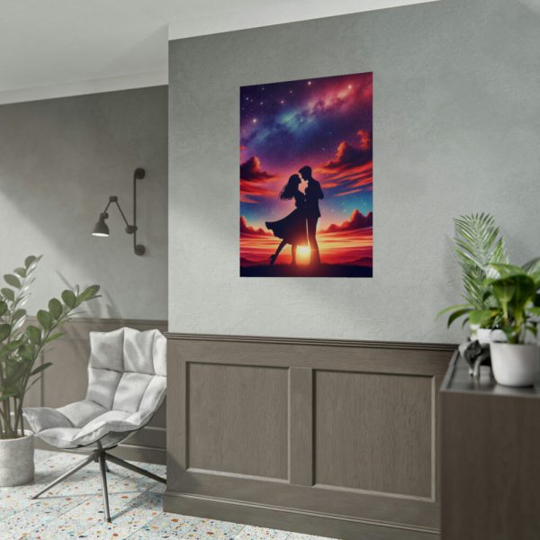 Romantic Silhouettes of a Couple Poster
