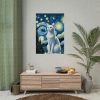 92411-443.jpg White Cat Sitting and Looking Forward Poster