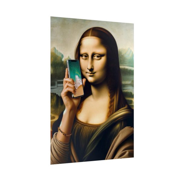 92411-452.jpg Mona Lisa Talking on a Smartphone Poster
