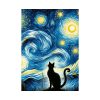 92411-455.jpg Black Cat Silhouetted Against a Night Sky Poster