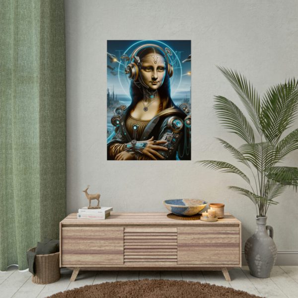 92411-468.jpg Mona Lisa Reimagined in a Futuristic Setting Poster