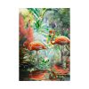 Two Flamingo Birds in Lush Tropical Poster