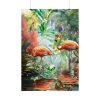 Two Flamingo Birds in Lush Tropical Poster
