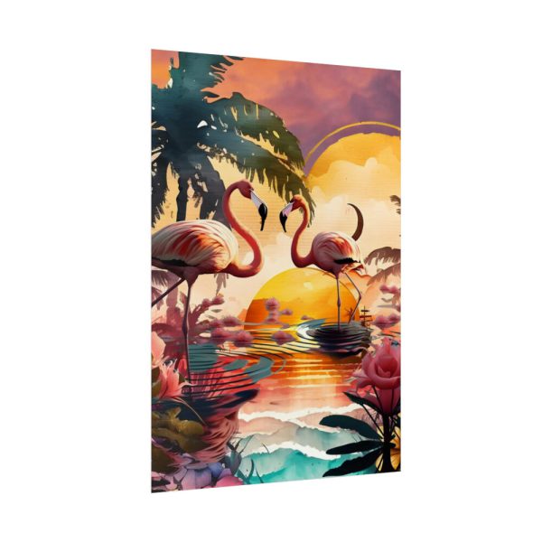 92411-507.jpg Two Tropical Flamingos Poster
