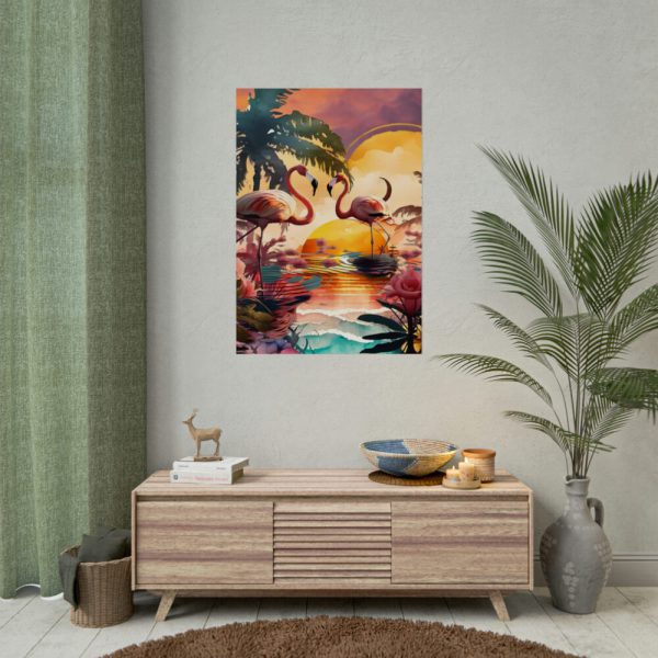 92411-508.jpg Two Tropical Flamingos Poster