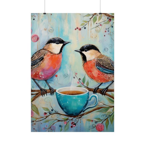Coffee Tea Birds Poster