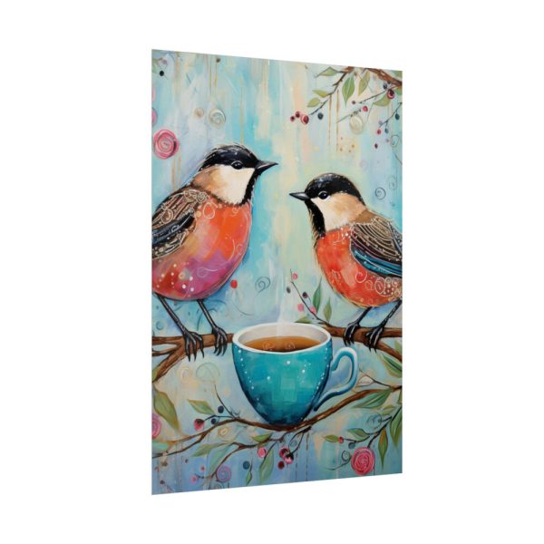 Coffee Tea Birds Poster