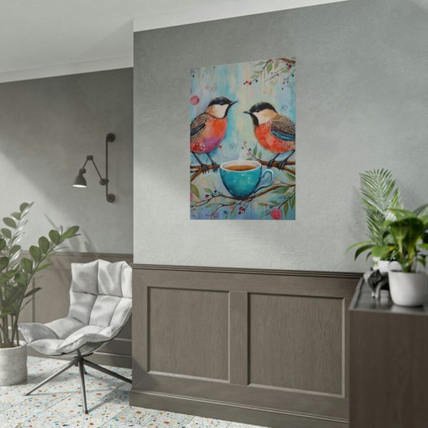 Coffee Tea Birds Poster