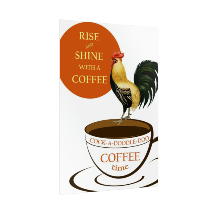 Coffee Cup Rooster Retro Poster - Image 8