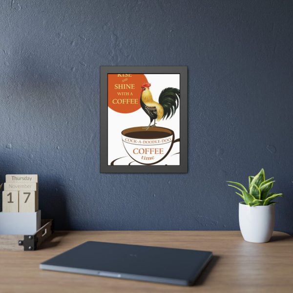 93817-2.jpg Coffee Cup Rooster Retro Framed Poster