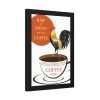 93818-1.jpg Coffee Cup Rooster Retro Framed Poster