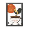 93818.jpg Coffee Cup Rooster Retro Framed Poster