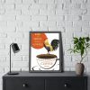 93822-3.jpg Coffee Cup Rooster Retro Framed Poster