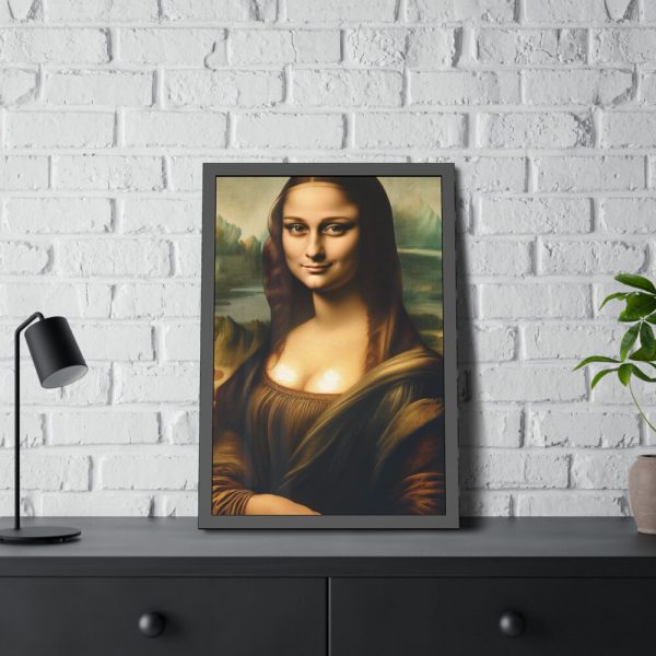 93825-7.jpg Mona Lisa Smiling Framed Poster