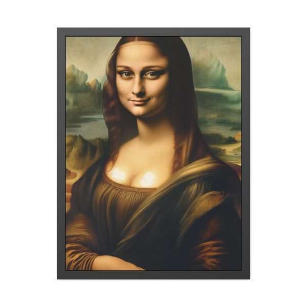 93826-4.jpg Mona Lisa Smiling Framed Poster