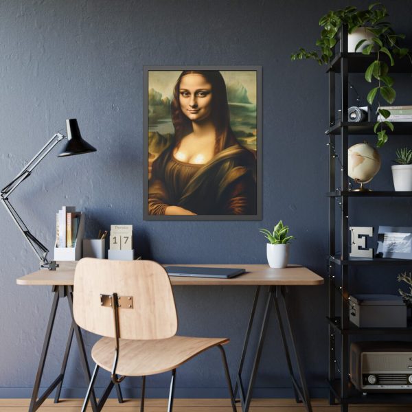 93826-6.jpg Mona Lisa Smiling Framed Poster