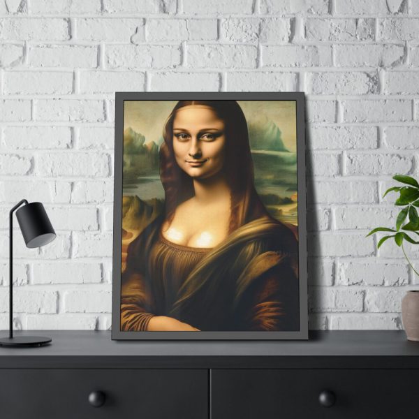 93826-7.jpg Mona Lisa Smiling Framed Poster