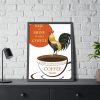 93827-3.jpg Coffee Cup Rooster Retro Framed Poster