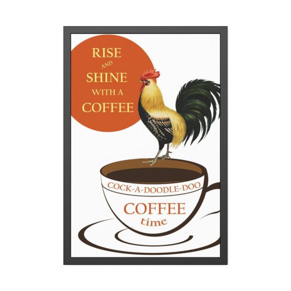 93828.jpg Coffee Cup Rooster Retro Framed Poster